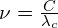 \nu =\frac{C}{\lambda _{c}}